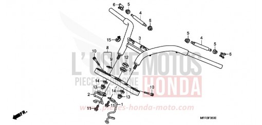 TUYAU DE GUIDON/PONT SUPERIEUR VT1300CXAA de 2010